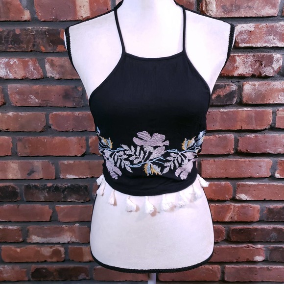Asos Beach Floral Cross Stitch Embroidered Top - Picture 2 of 7